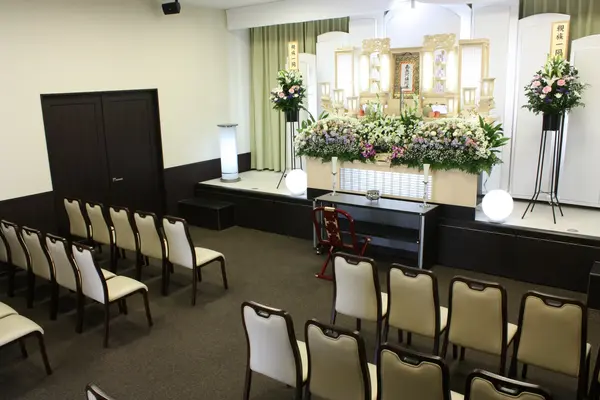 西口共栄社(男山会館)で葬儀を行なった写真