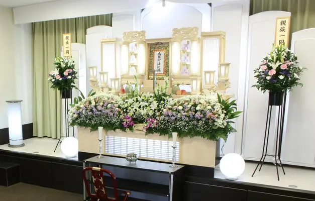 西口共栄社(男山会館)で葬儀を行なった写真