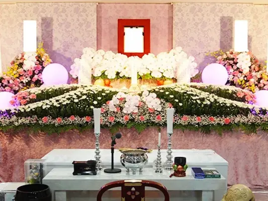 やすらぎホールで葬儀を行なった写真