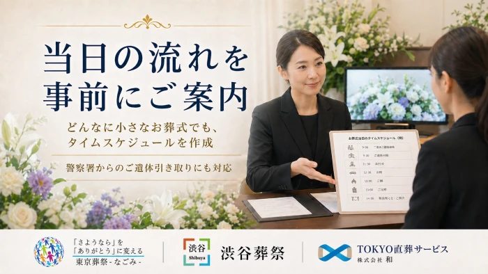 小さな葬儀でも当日の流れを事前にご案内