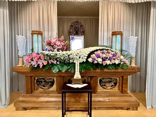 葬儀屋想わ　大雄閣ホールで葬儀を行なった写真