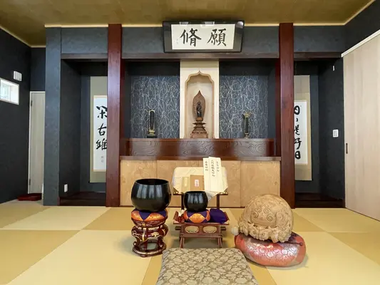 願修寺で葬儀を行なった写真