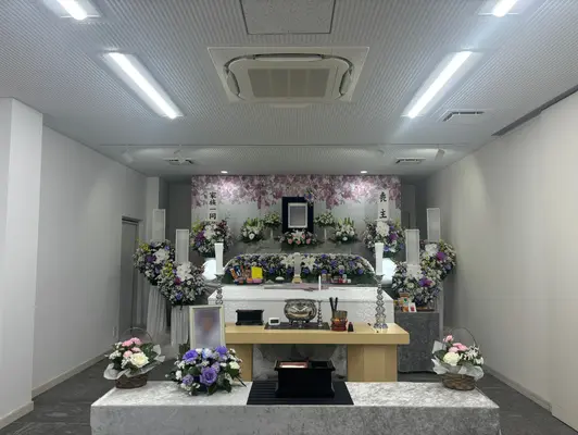 花のみおくりで葬儀を行なった写真