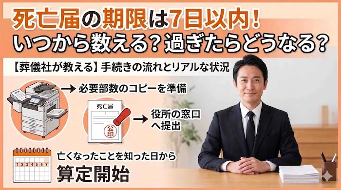 死亡届の提出期限は7日以内|いつから数える?過ぎたらどうなる?葬儀社が教える流れ